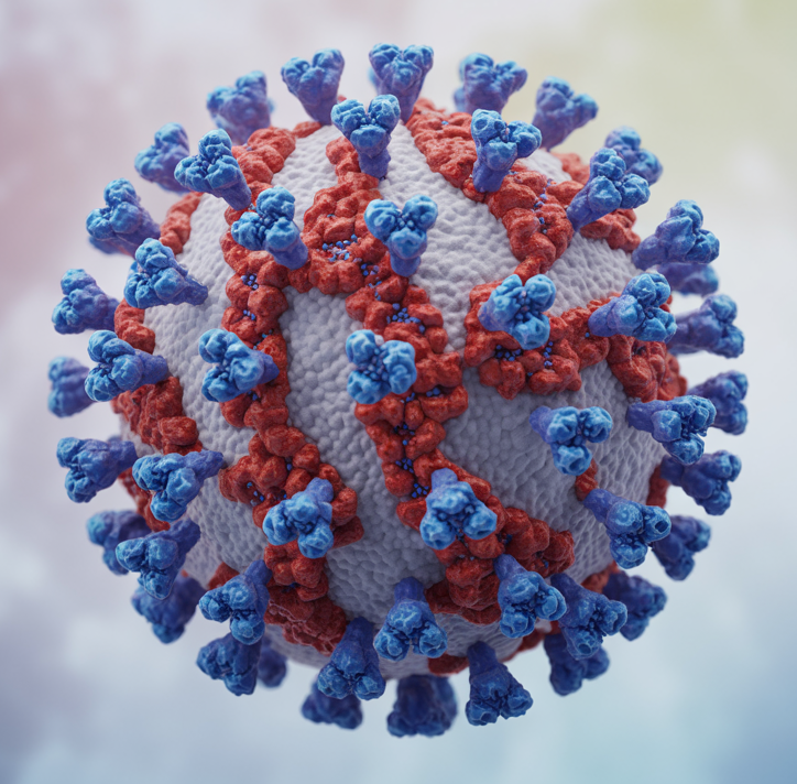 An AI generated view of the influenza virus